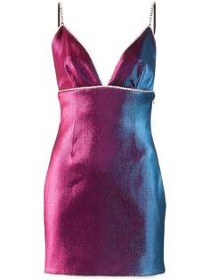 AREA Crystal Embellished Mini Slip Dress