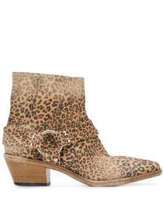 Golden Goose ковбойские ботильоны с леопардовым принтом