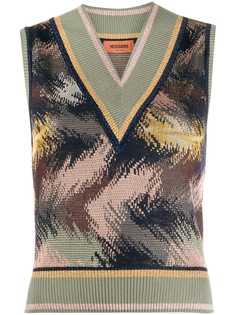 Missoni pattern mix knitted top