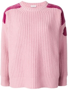Moncler джемпер с бархатными вставками