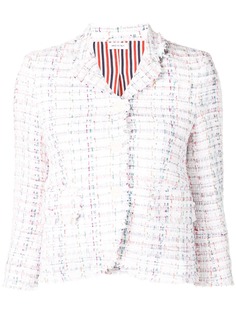 Thom Browne твидовый пиджак с бахромой