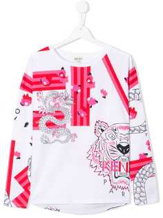 Kenzo Kids топ с принтом
