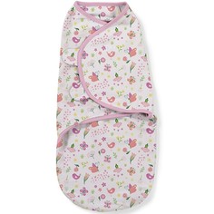 Конверт на липучке Swaddleme, размер S/M "Бабочки-цветочки", цвет: розовый Summer Infant