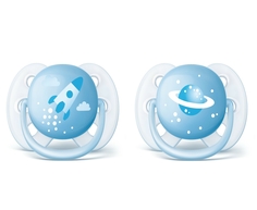 Пустышки Philips Avent ultra soft 0-6 мес, 2 шт., синий
