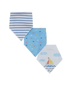 Слюнявчики-косынки "Лодка и рыбки", 3 шт. Mothercare