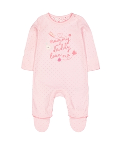 Комбинезон "Мамочка и папочка", розовый Mothercare