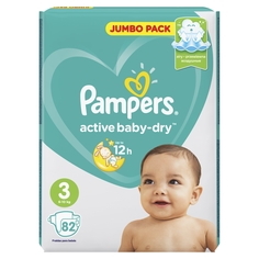 Подгузники PAMPERS Active Baby миди (6-10кг), 82 шт.