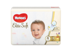 Подгузники Huggies Элит Софт 4 (8-14кг), 33 шт.