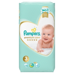 Подгузники PAMPERS Premium миди (6-10кг), 52 шт.
