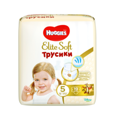 Трусики-подгузники Huggies Элит Софт 5 (12-17кг), 19 шт.