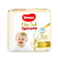 Трусики-подгузники Huggies Элит Софт 4 (9-14кг), 21 шт.