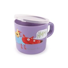 Кружка с ручкой и крышкой Happy Baby, сиреневый