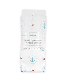 Пеленка детская муслиновая Adam Stork Blue Anchors