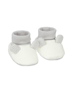 Носочки-пинетки вязаные, белый и серый Mothercare