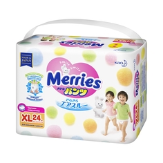 Трусики-подгузники для детей большие MERRIES XL 12-22 кг, 24 шт.