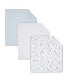 Одеяло "Динозаврики", 3 шт., голубой, белый Mothercare