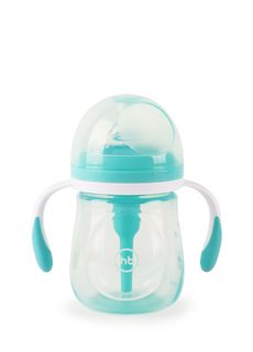 Бутылочка Happy Baby с ручками и силиконовой соской, 180 мл., мятный
