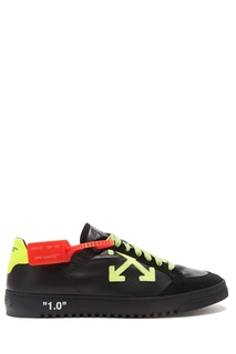 Черные кроссовки с зеленым логотипом Off White