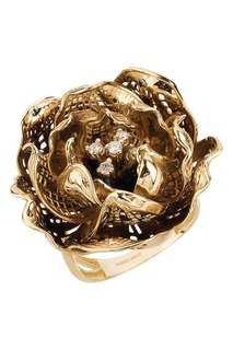Золотое кольцо с цветком Roberto Bravo