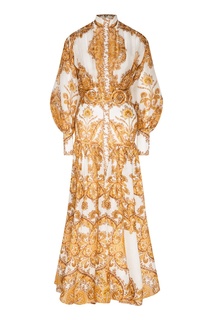 Платье с золотистым узором Zimmermann