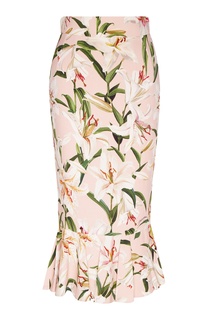 Розовая юбка-годе с рисунком Dolce & Gabbana