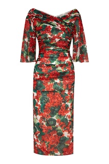 Драпированное платье с цветочным рисунком Dolce & Gabbana