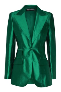 Зеленый атласный жакет Dolce & Gabbana