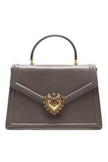 Серая кожаная сумка Devotion Dolce & Gabbana