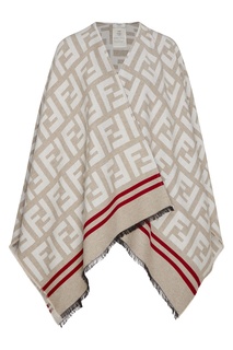 Серая шерстяная шаль Fendi