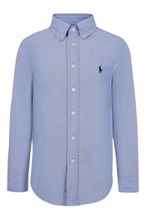 Голубая рубашка с вышивкой Ralph Lauren Kids