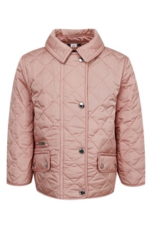 Стеганая куртка пудрово-розового оттенка Burberry Kids