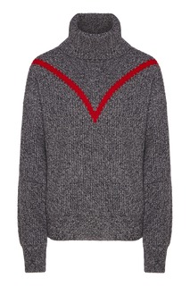 Серый свитер с контрастной отделкой Sandro