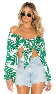 Блуза с завязкой спереди geo palm - Bardot
