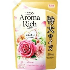 Кондиционер для белья Lion Aroma Rich Diana с натуральными маслами розы, персика, малины, ванили, мягкая упаковка 1210 мл