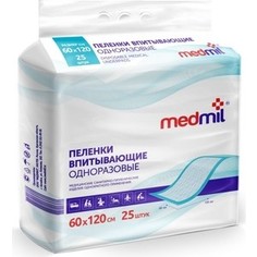 Пеленки впитывающие MEDMIL 60*120 см Оптима 25шт 4627104-431705