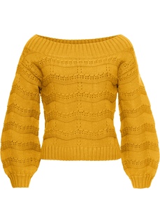 Пуловер с вырезом кармен Bonprix
