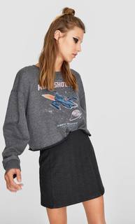 Юбка мини с принтом Stradivarius