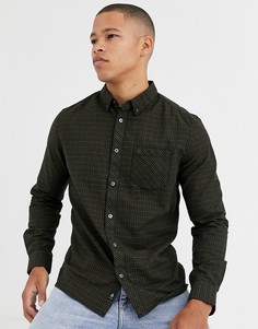 Зеленая рубашка в клетку с длинным рукавом Burton Menswear - Зеленый