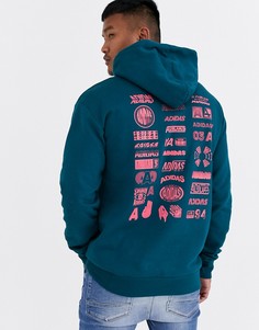 Сине-зеленый худи с логотипом в виде горы adidas performance the pack - Зеленый