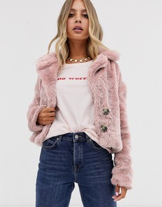 Искусственный полушубок Free People Mena - Розовый