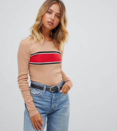 Топ с полосками на груди New Look - Коричневый