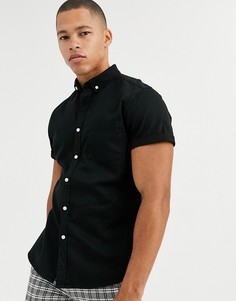 Эластичная джинсовая рубашка черного цвета из органического хлопка ASOS DESIGN - Черный