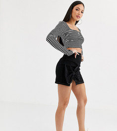 Джинсовая мини-юбка с бантом ASOS DESIGN Tall - Черный