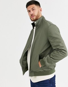 Куртка Харрингтон цвета хаки с воротником-трубой ASOS DESIGN - Зеленый