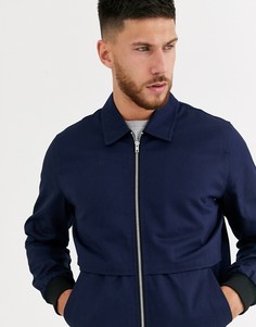 Темно-синяя куртка Харрингтон с отлетной вентиляцией ASOS DESIGN - Темно-синий