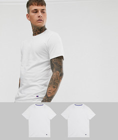 2 белые базовые футболки с круглым вырезом Champion - Белый