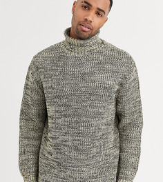 Oversize-джемпер в рубчик с высоким воротником ASOS DESIGN Tall - Бежевый