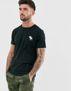 Черная футболка с круглым вырезом и логотипом Abercrombie & Fitch - Черный