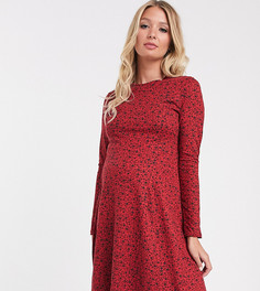 Красное свободное платье с цветочным принтом New Look Maternity - Мульти