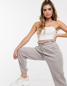 Серые джоггеры с присборенной талией Missguided - Серый